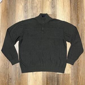 Tricots St Raphael Quarter Zip Rib Knit Sweater Men’s XXL Green Preppy Classic